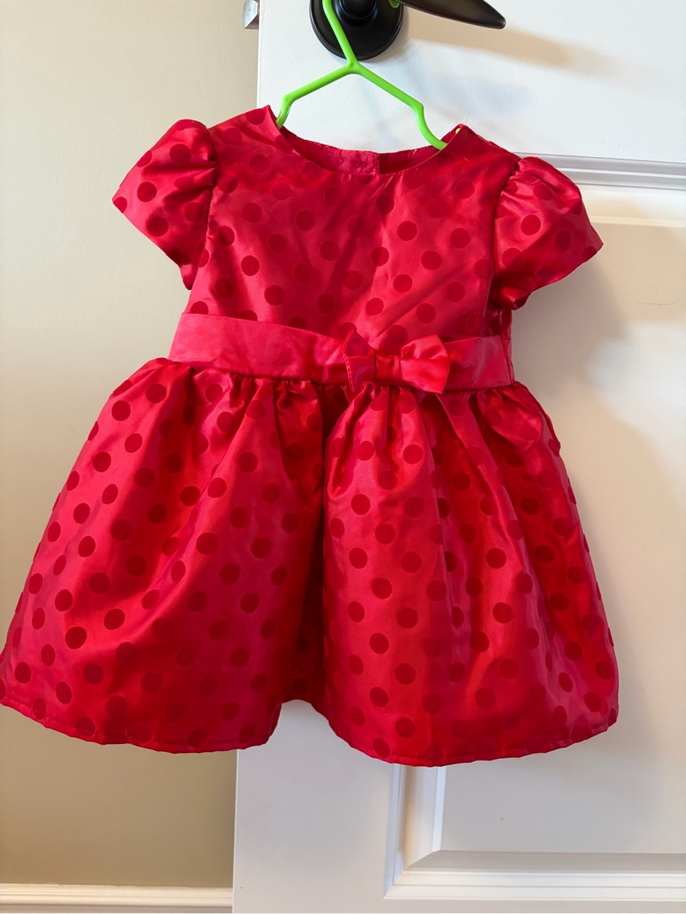 George Red Polka Dot Satin Party Dress